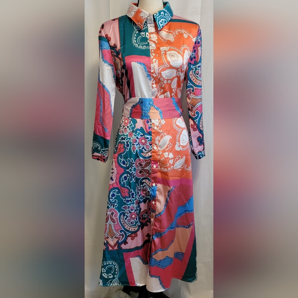 Colorful Paisley Print Women's Dress